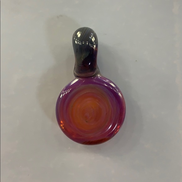 Hand Blown Circle Glass Pendant - Picture 2 of 3